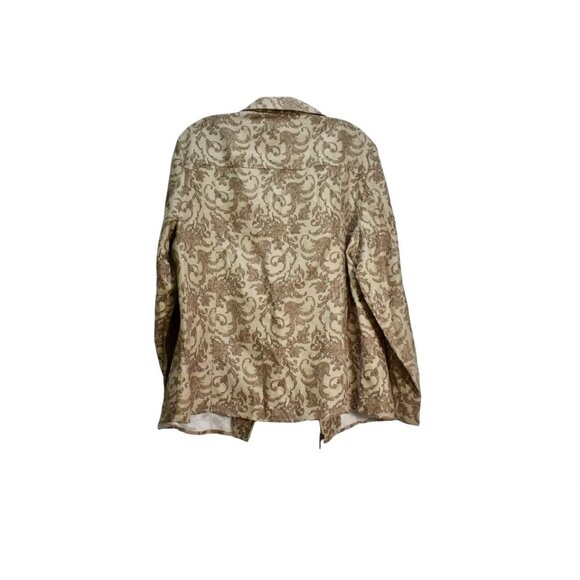 NWT Croft & Barrow Tapestry Beige and Tan Paisley Zip Front Ultra Soft Jacket XL - Picture 4 of 11